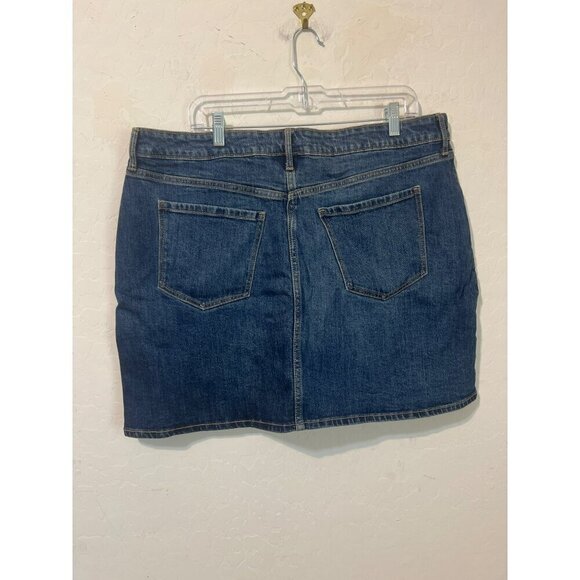 Old Navy High Rise Secret Slim Pockets Sz 16 Button Down Jean Mini Skirt Medium - Picture 3 of 6